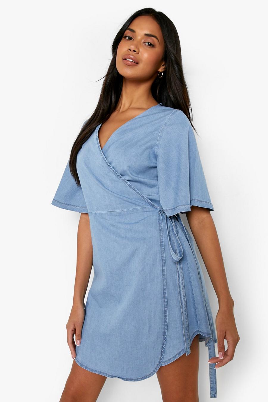 Light wash Wrap Chambray Summer Dress image number 1