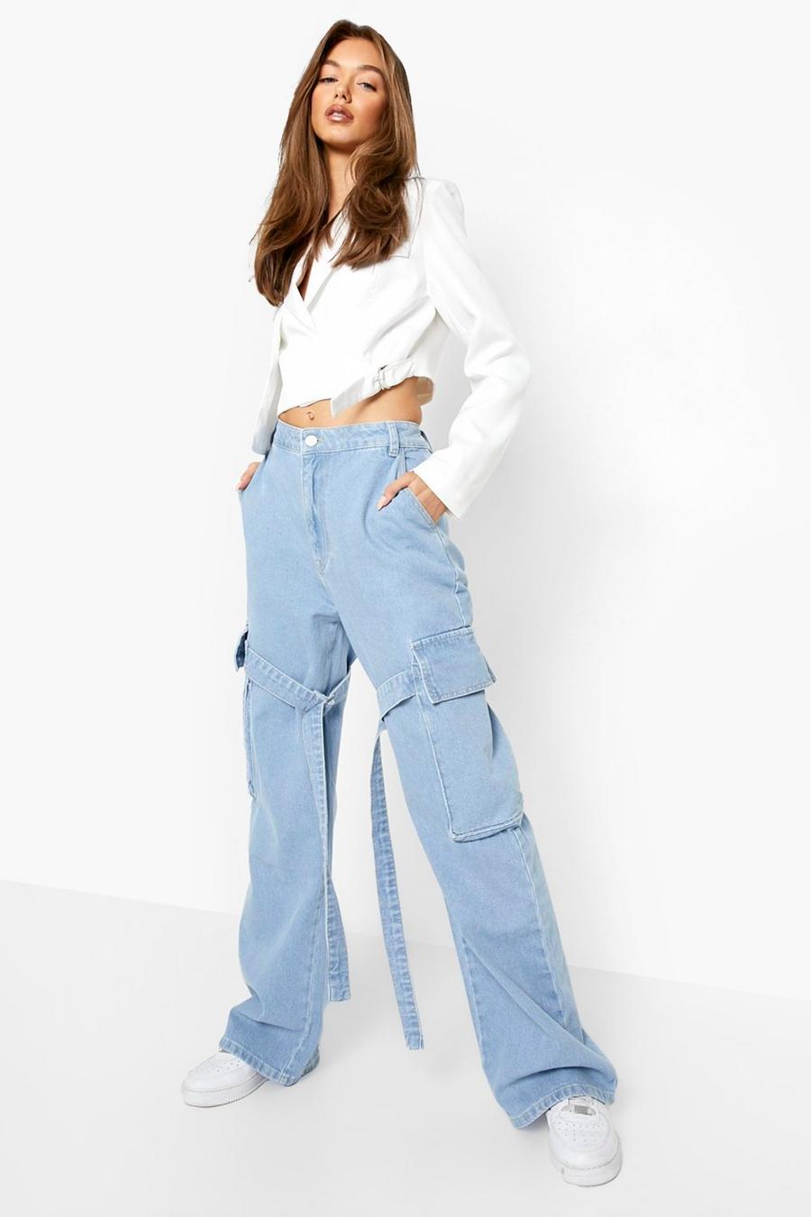 Wholesale High Waisted Belted Cargo Jogger Jean @ Blue Turtle