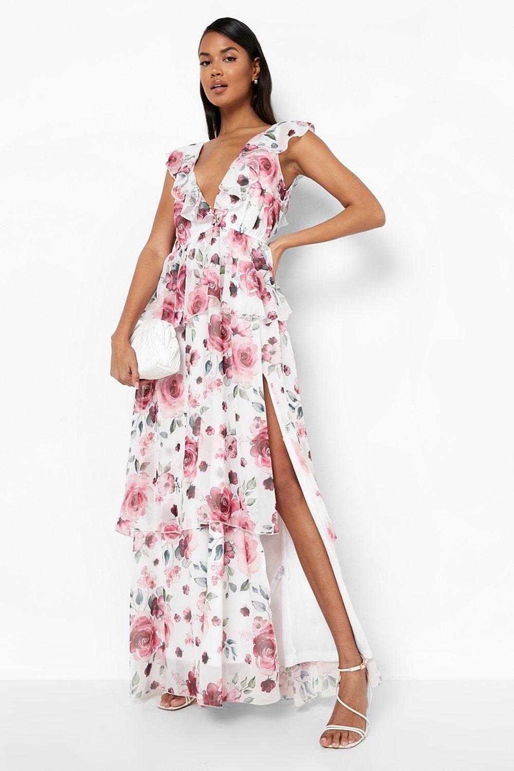 Floral Tiered Ruffle Maxi Dress