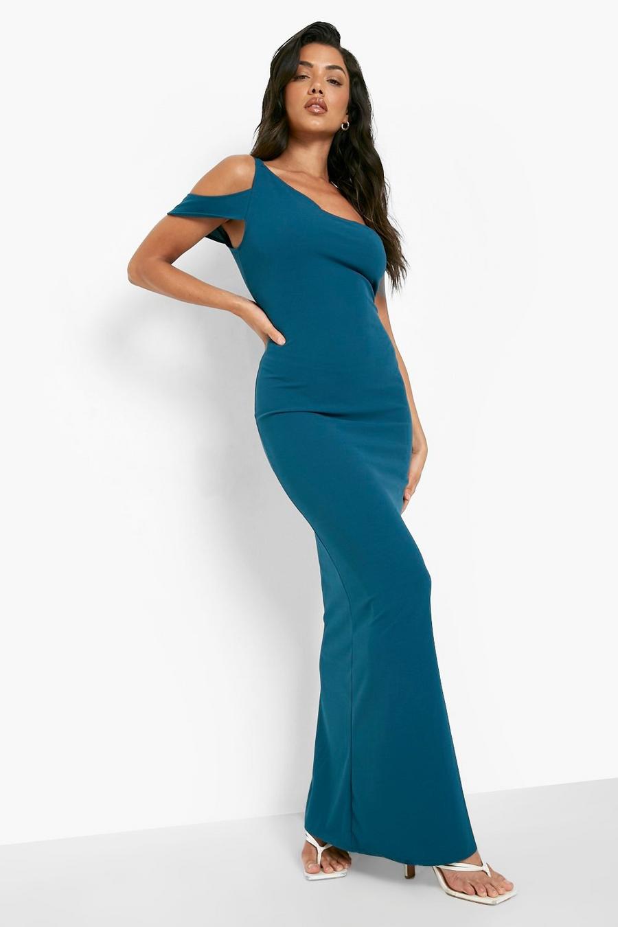 Teal One Should Cut Out Maxi Dress image number 1