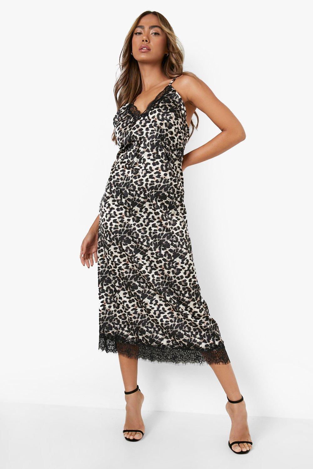 Leopard print outlet midi cami dress