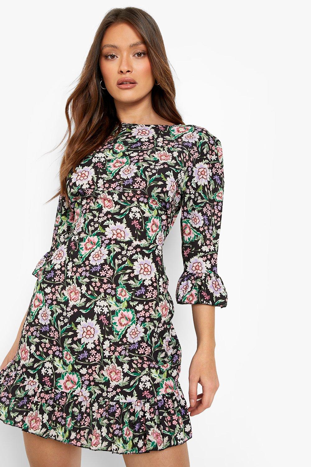ppp【完売品】新品 Rounded hem dress ZARA NEW WOMAN SS24 PRINTED POPLIN DRESS ZW COLLECTION Ecru