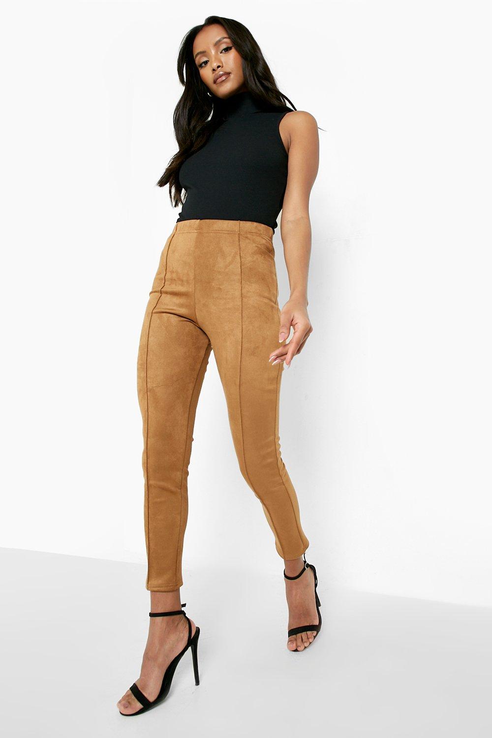 Brown Suede Leggings, Women