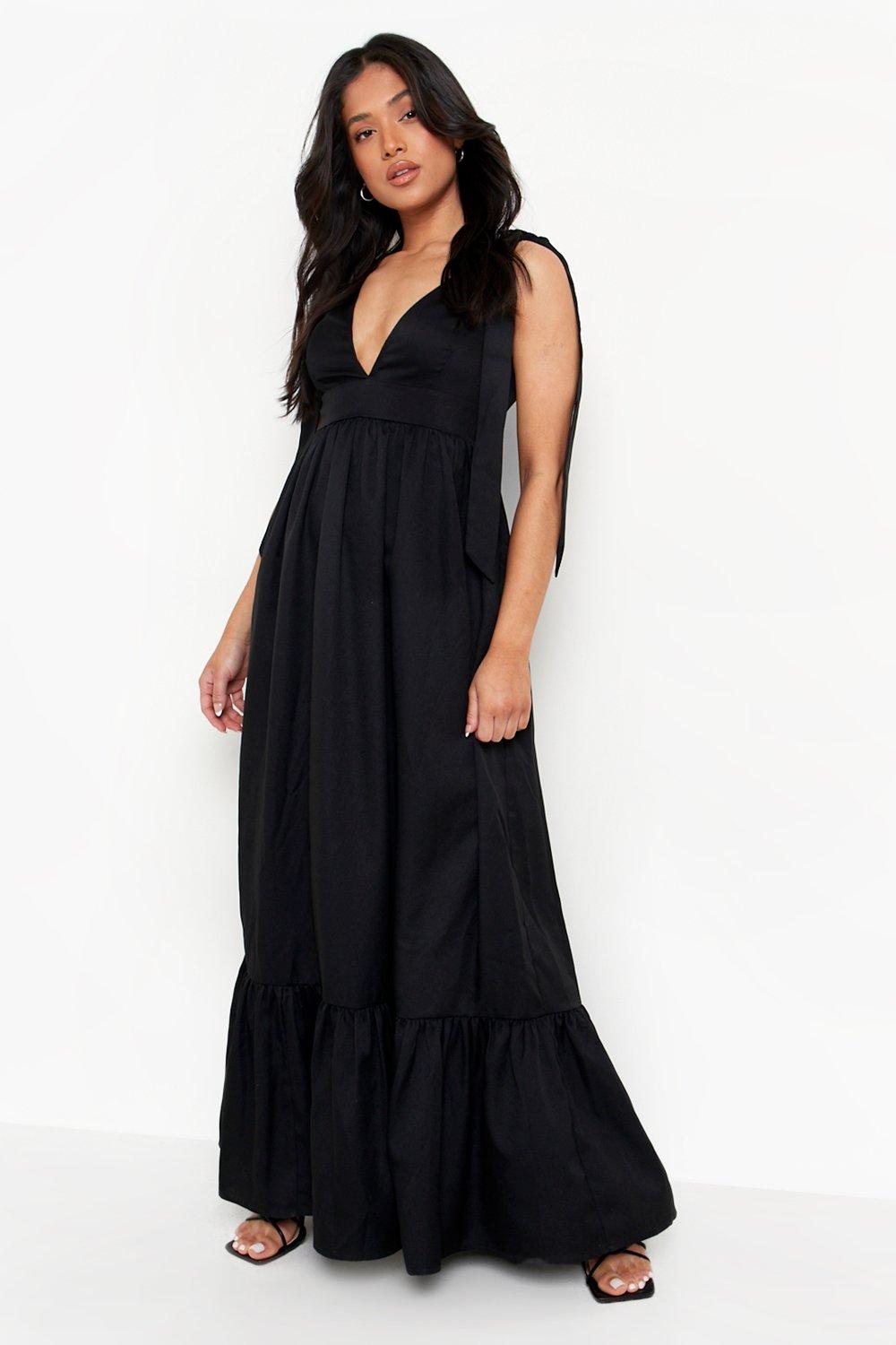 Black maxi dress petite hot sale length