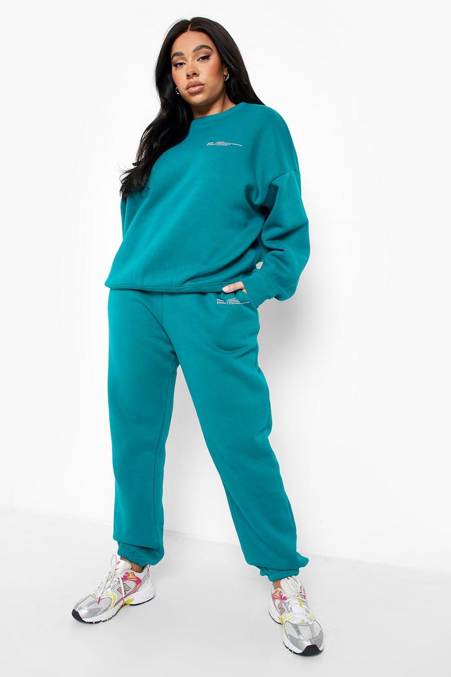 Green Plus Text Logo Tracksuits image number 1
