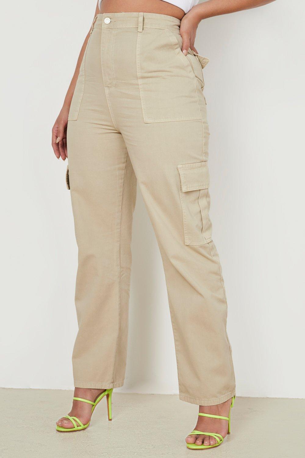 Plus Stone Pocket Cargo Straight Leg Pants