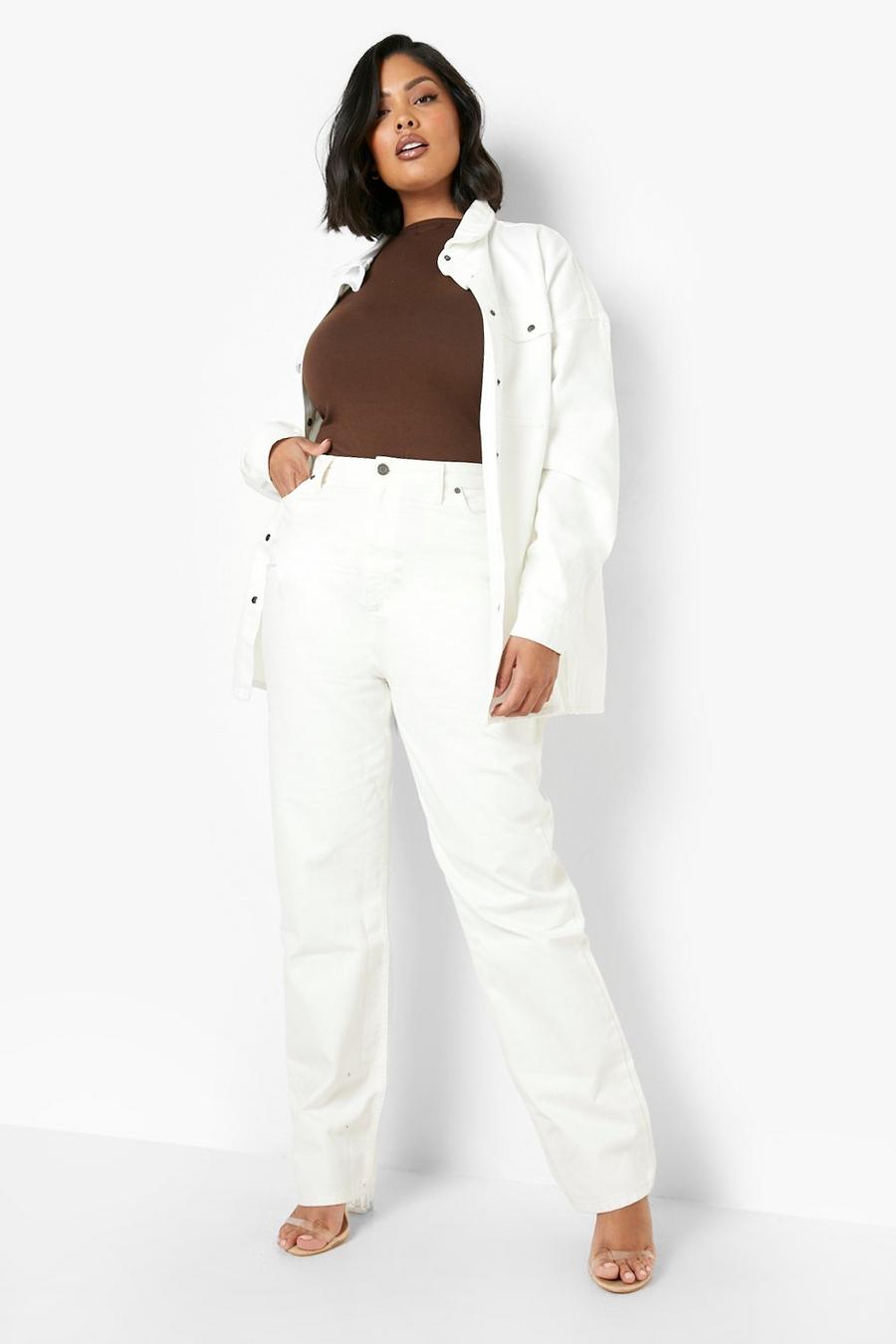 Ecru white Plus Utility Straight Fit Jean image number 1