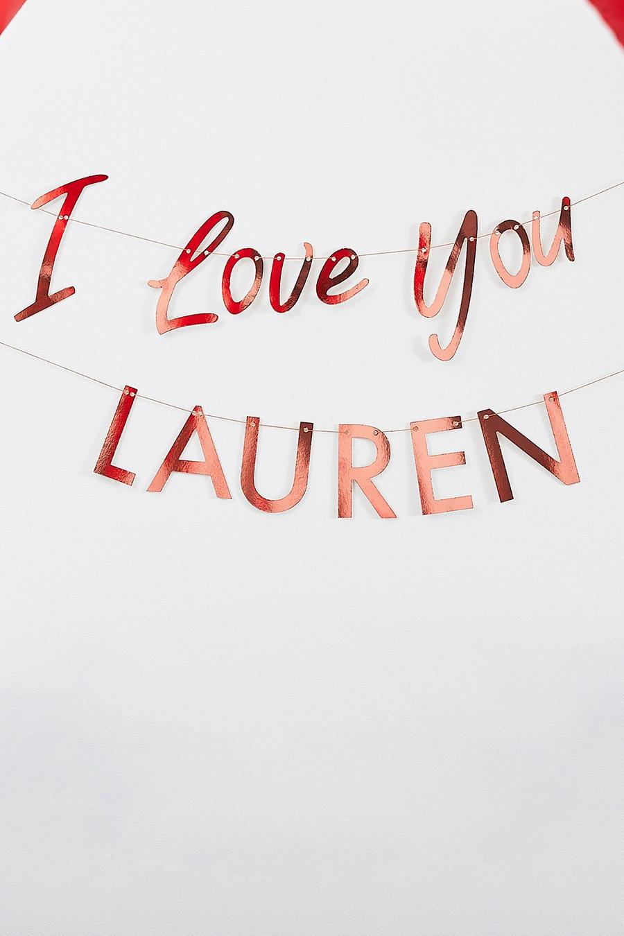 Rose gold metallizzato Ginger Ray Customisable I Love You Foiled Bunting