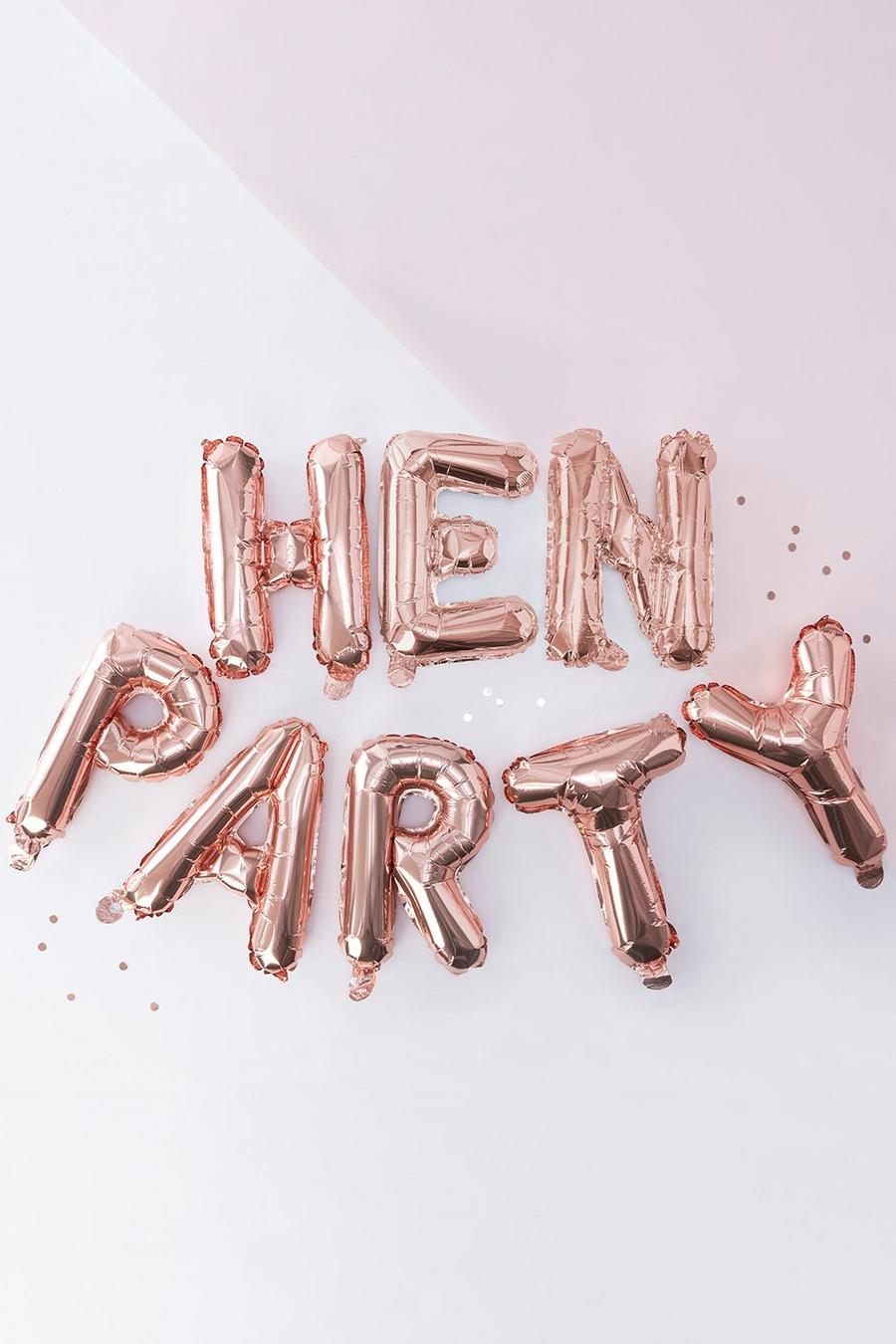 Rose gold metallic Ginger Ray Hen Party Balloon Bunting