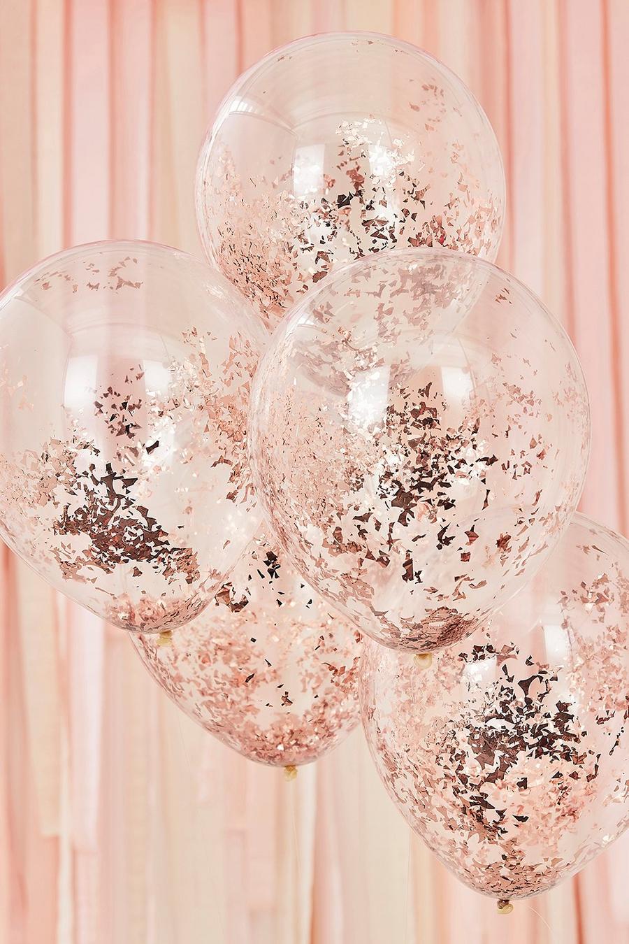Ginger Ray Ballons mit Foilen-Konfetti, Rose gold image number 1