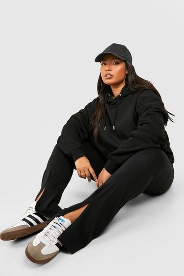 Black Plus Blouson Sleeve Hoodie Legging Set