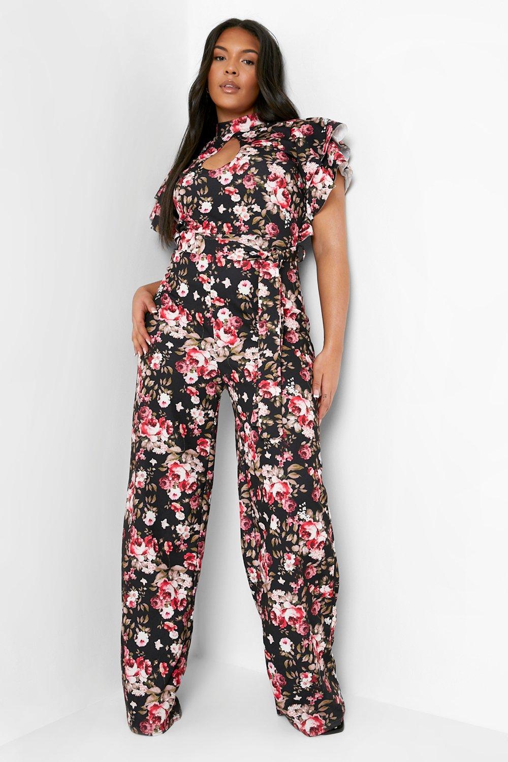 Floral store jumpsuit boohoo