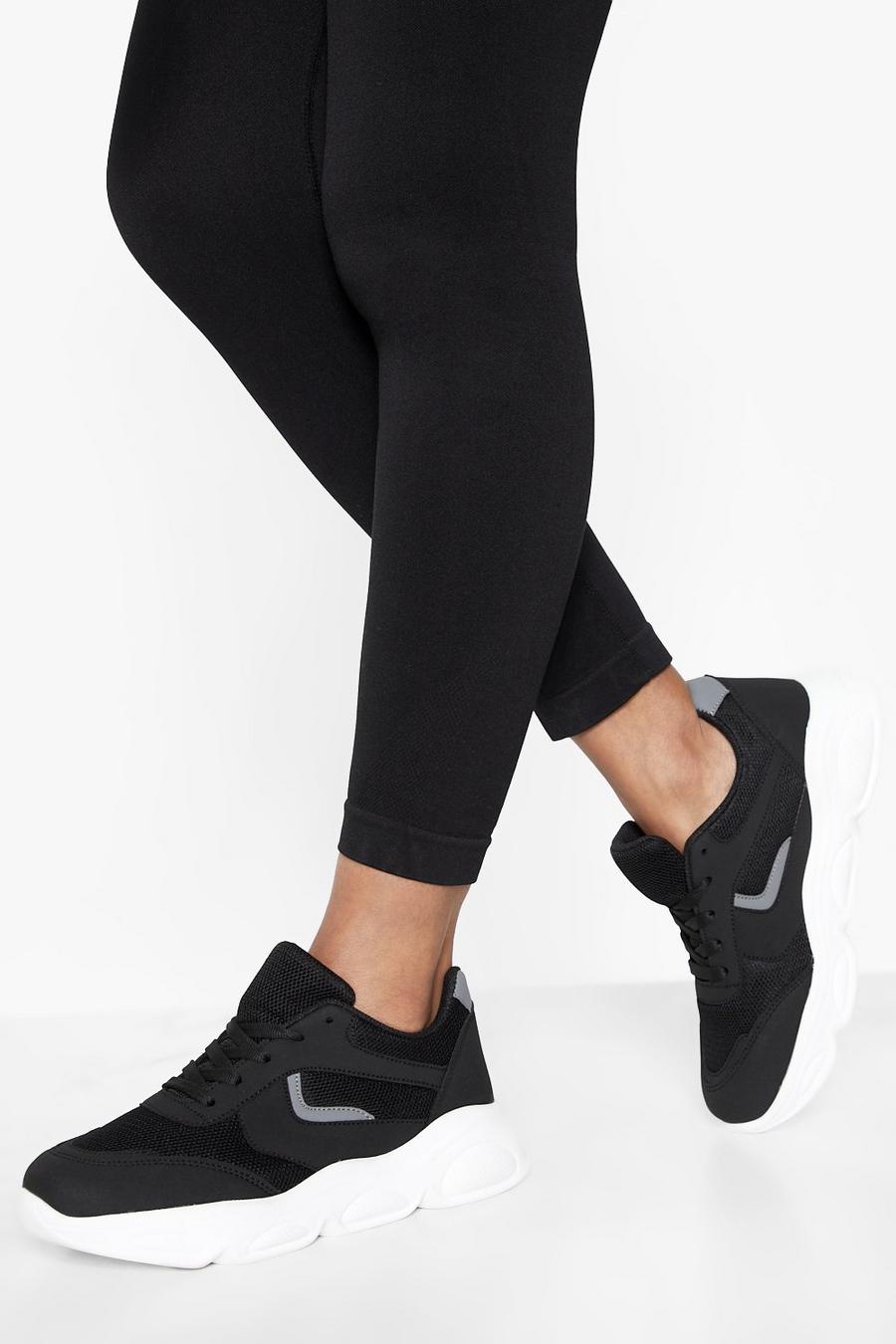 Black svart Sneakers med kontrastpaneler