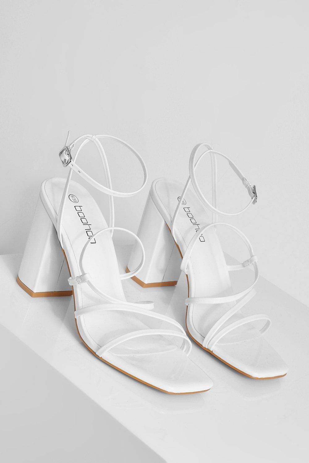 White strappy shop heels uk