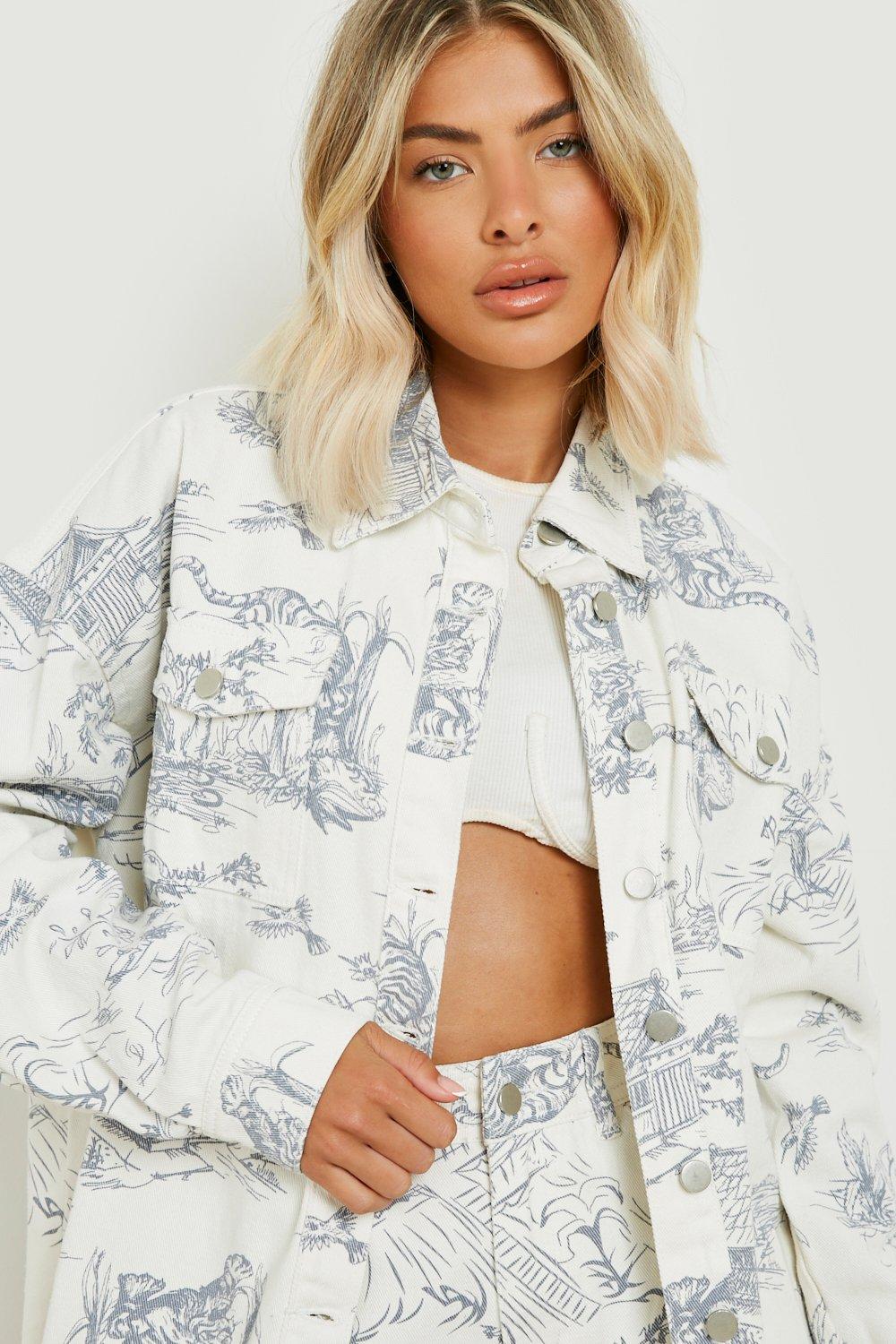 Boohoo oversized denim store shirt