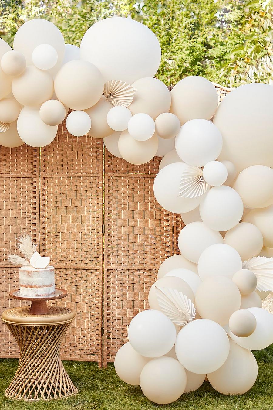 Neutral Ginger Ray Paper Fan Balloon Arch