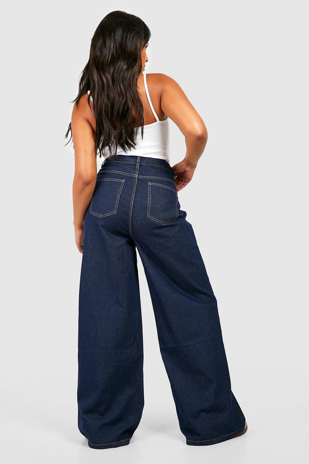 Plus High Waisted Wide Leg Jeans