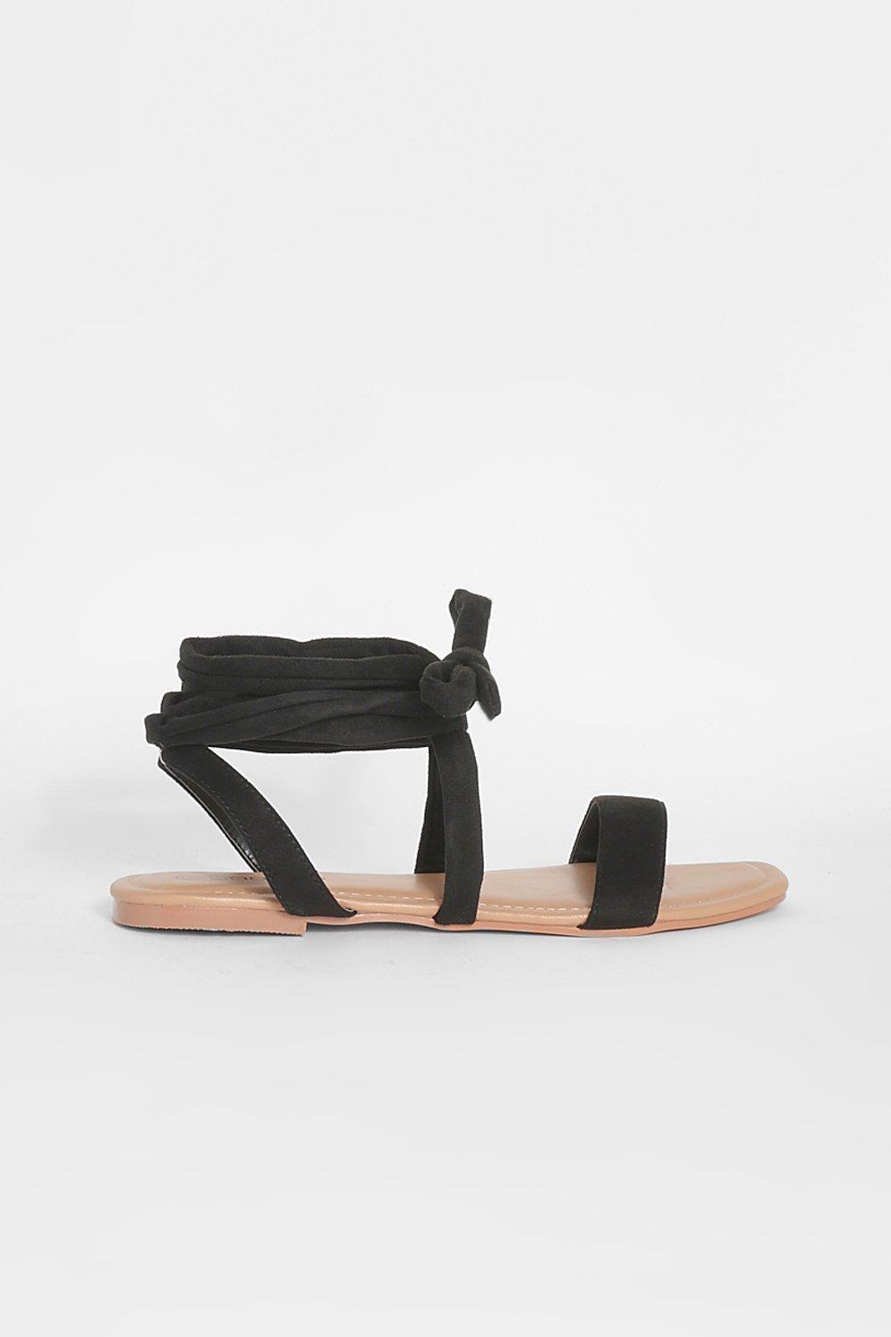 Black wrap best sale around ankle sandals