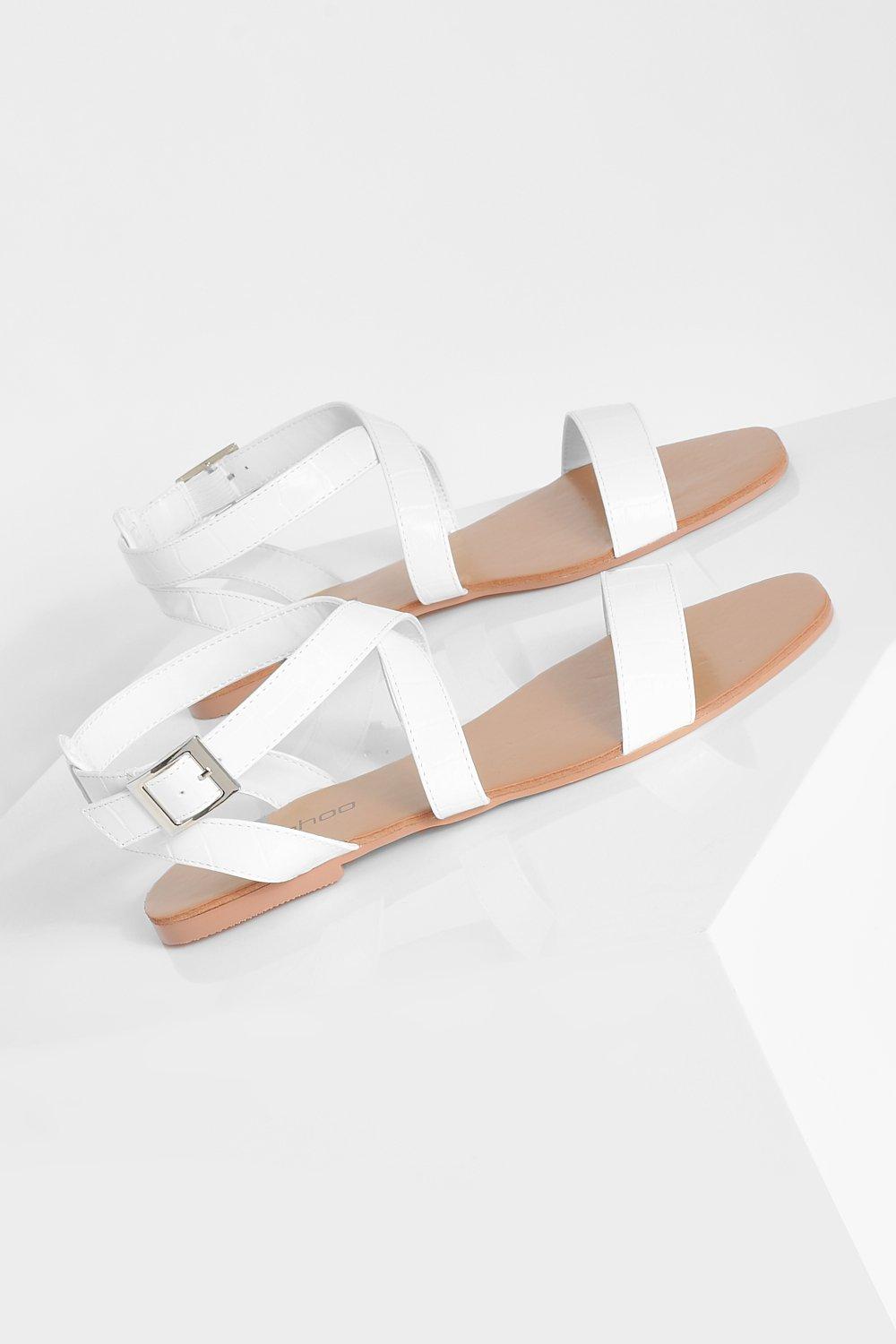 Wide Width Tie Front Slip On Sandals