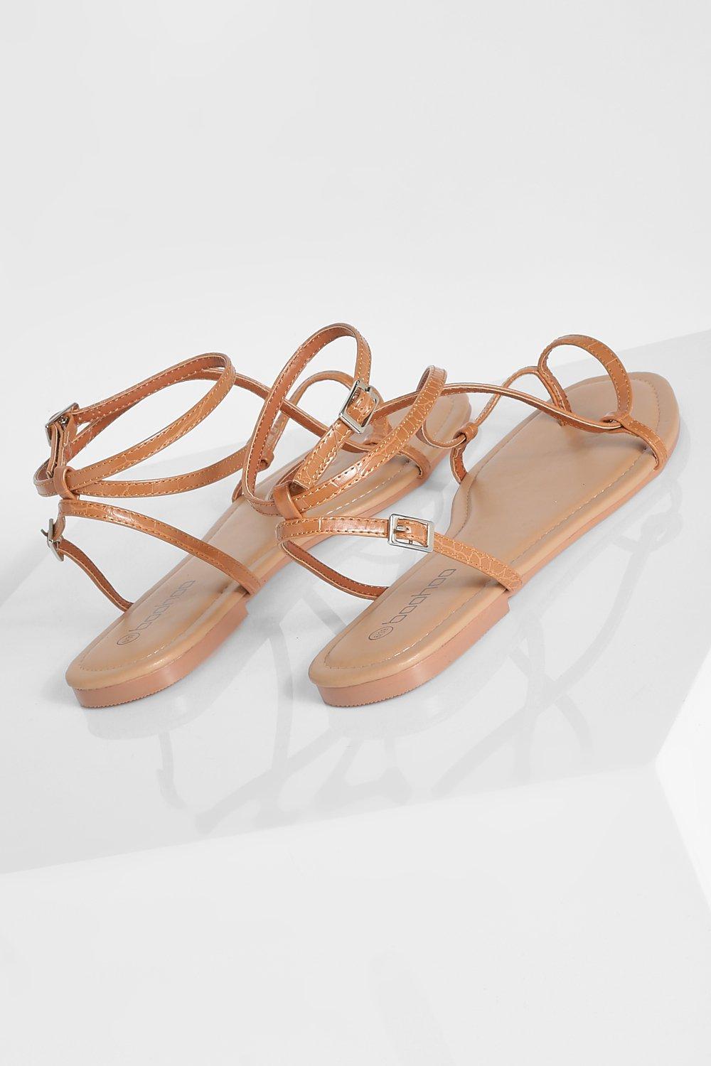 Tan best sale croc sandals