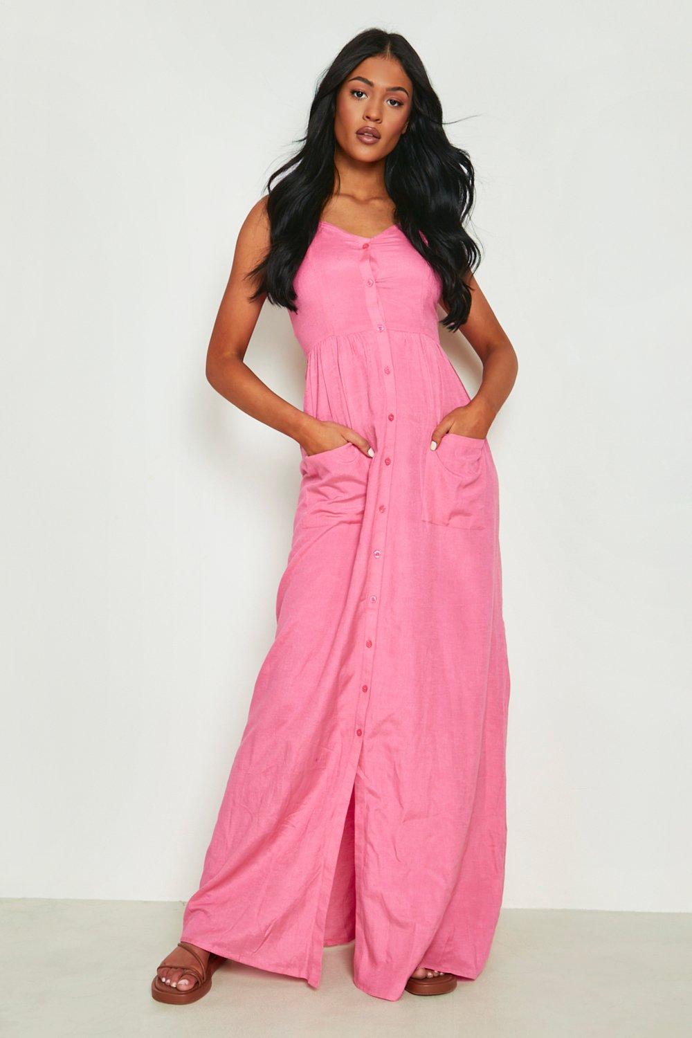 sleeveless linen maxi dress