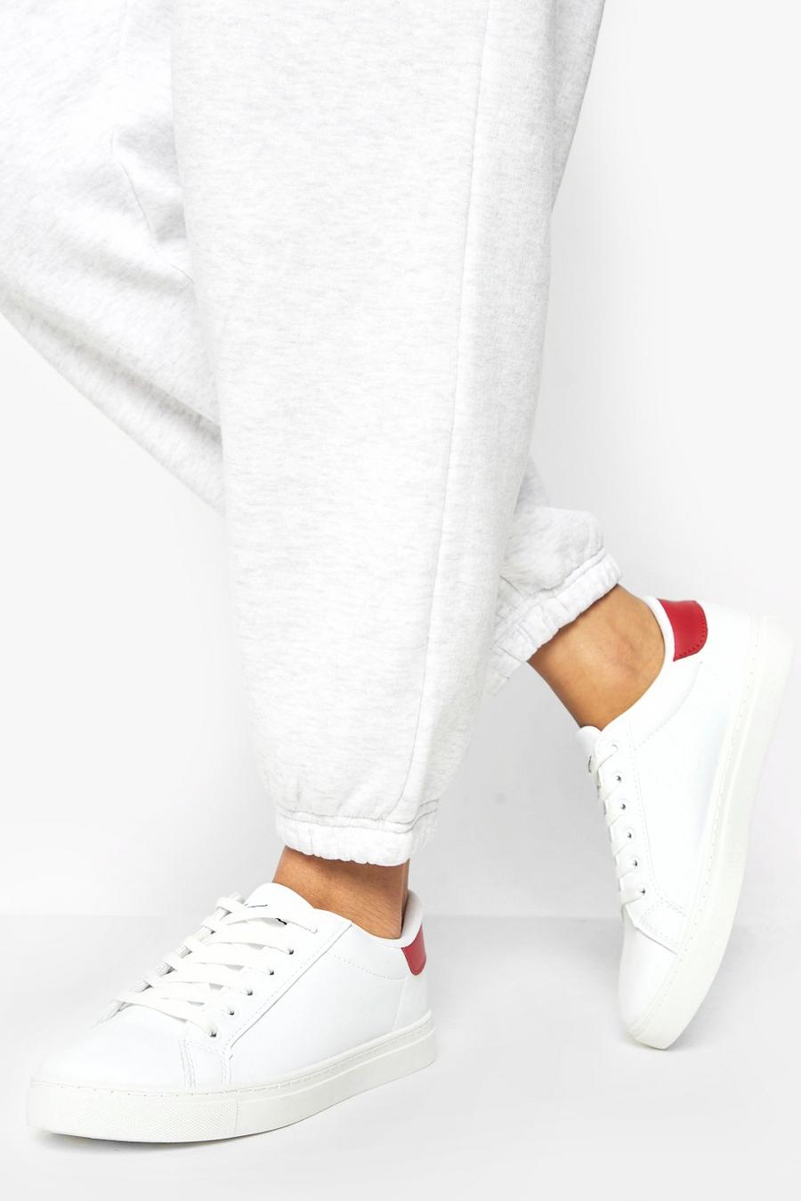 White Woman Sneakers med snörning image number 1