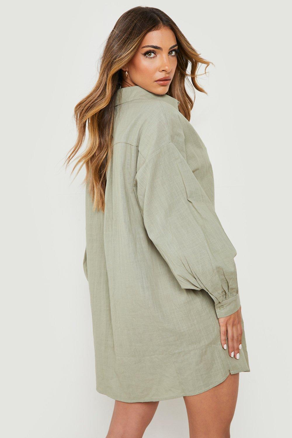 Bell sleeve cheap shirt dress