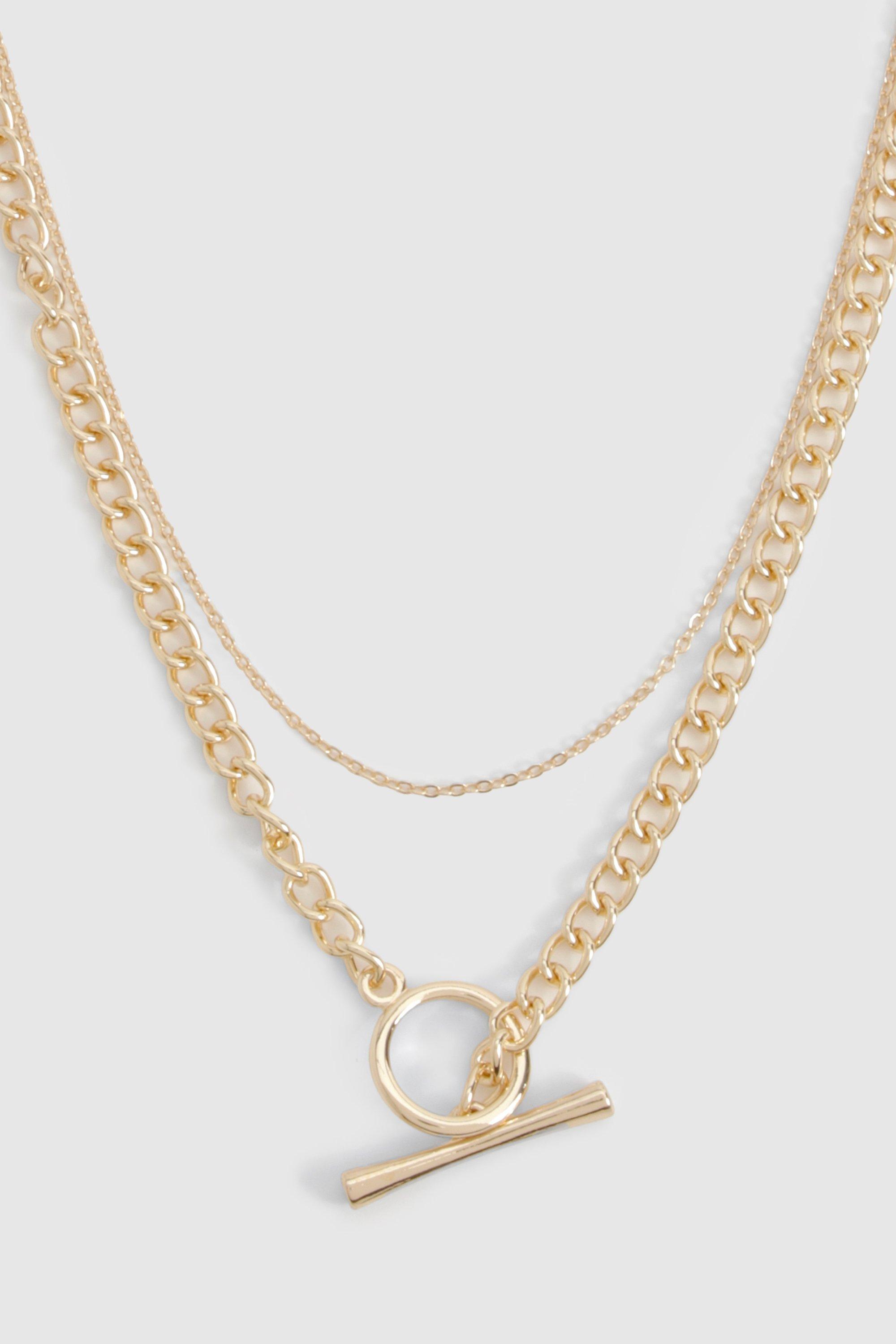 Gold necklace deals t bar