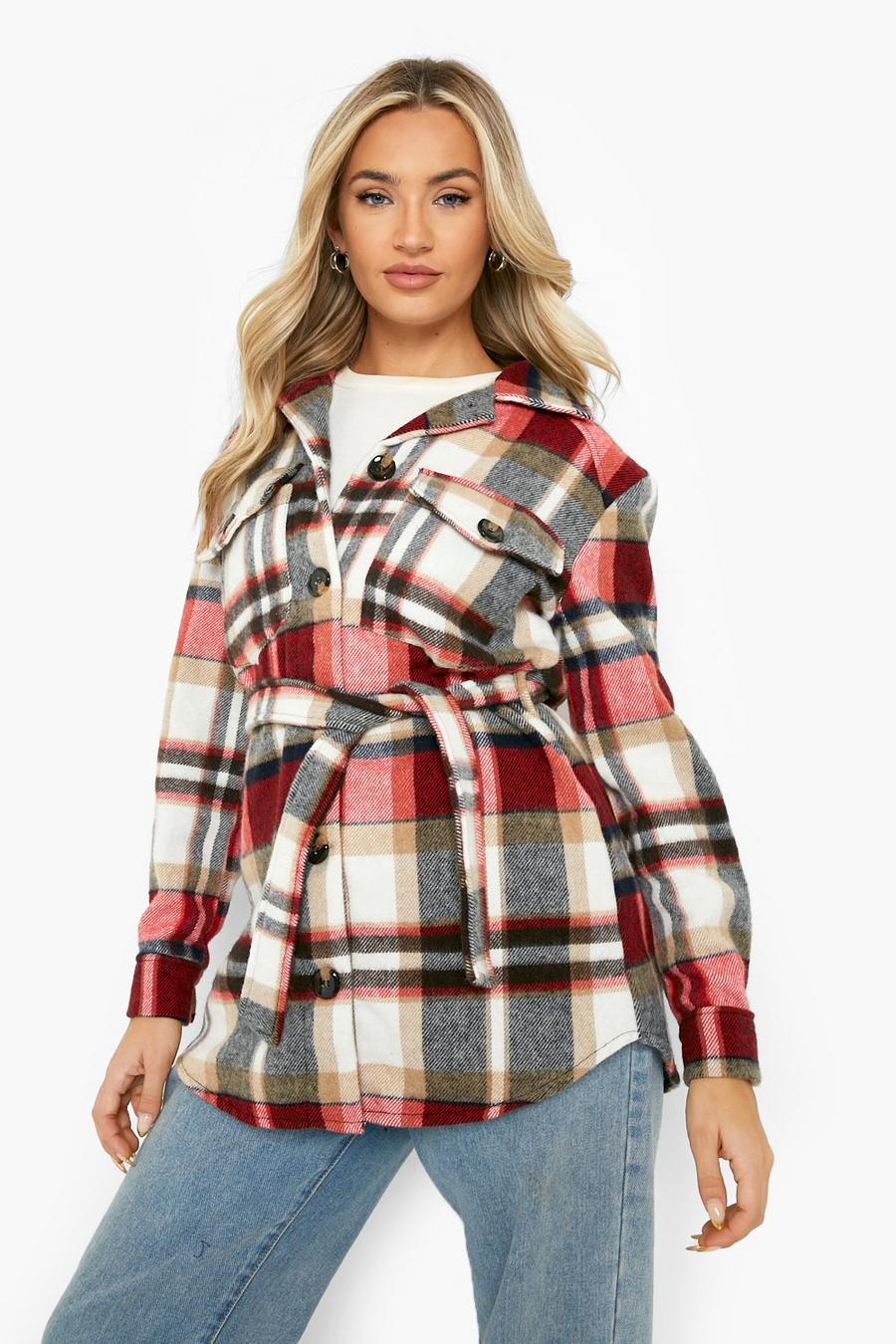 Red Belted Check Trucker image number 1