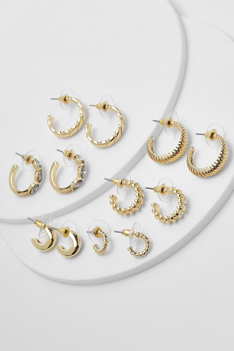 Gold Multi Assorted 6 Pack Earring Set