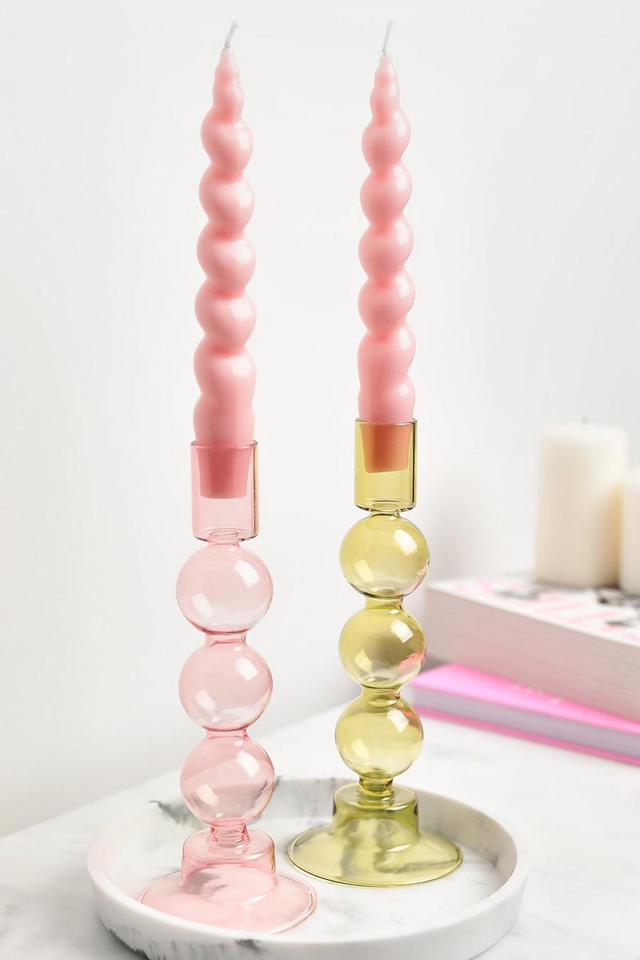 Pink Twisted Candles 2 Pack  image number 1