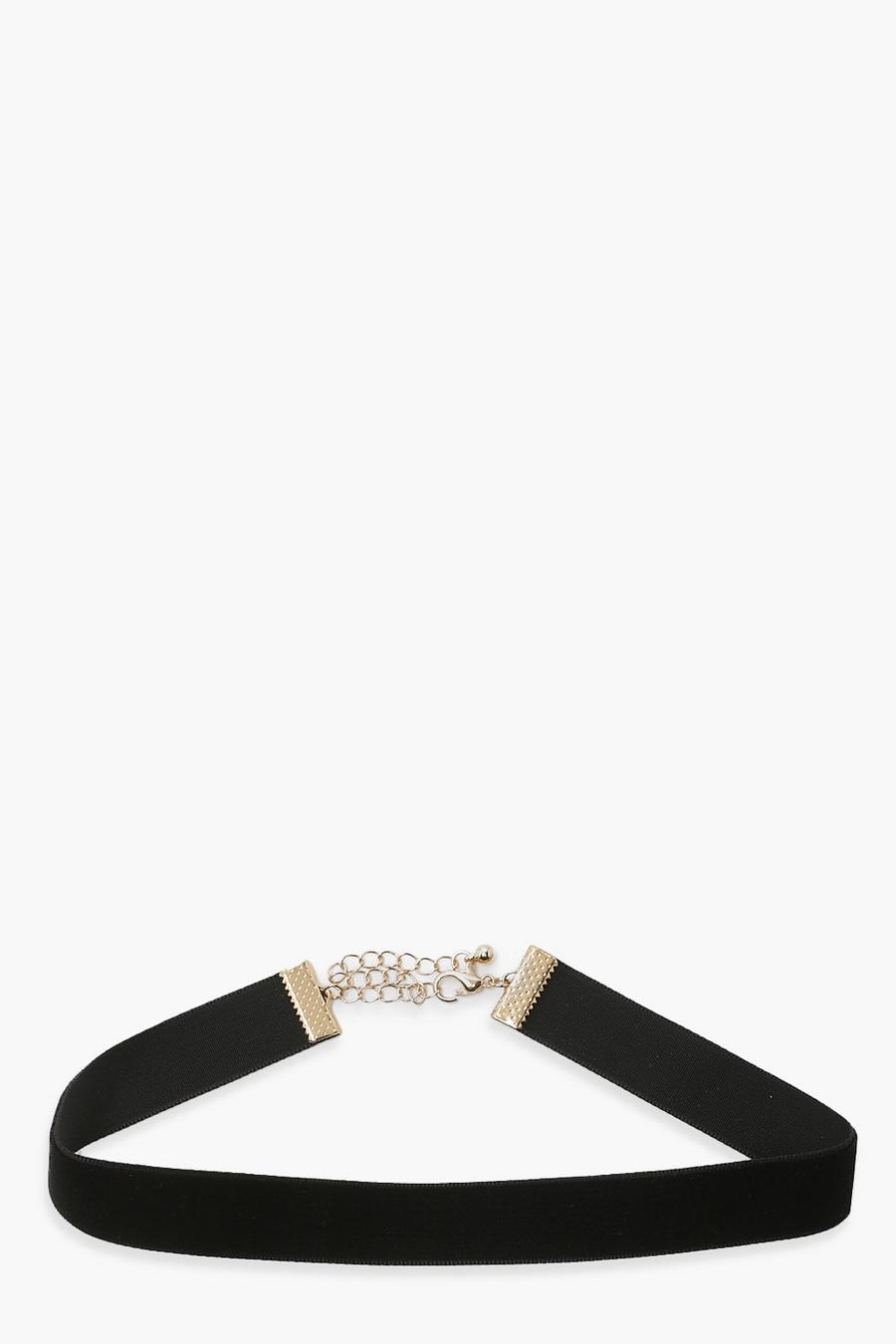Black Basic Velvet Choker Necklace image number 1