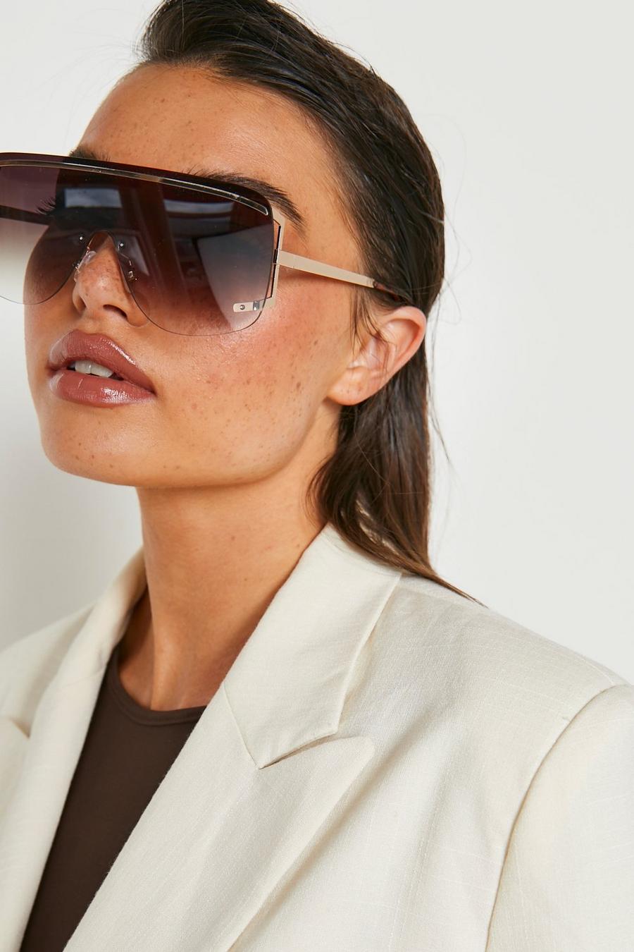 Brown brun Ombre Visor Sunglasses