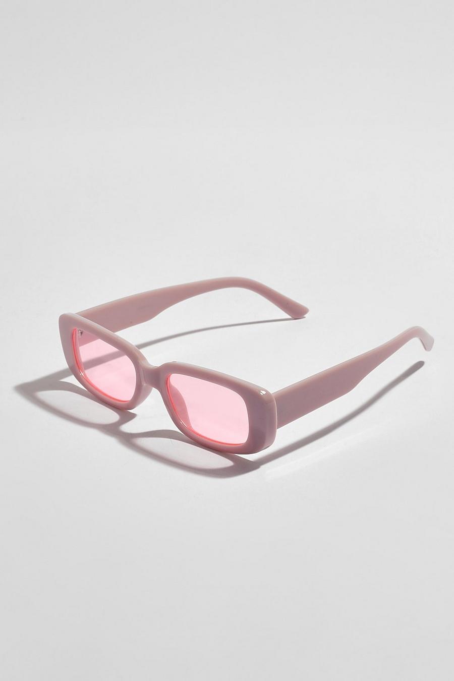 Cream Retro Rectangular Sunglasses image number 1
