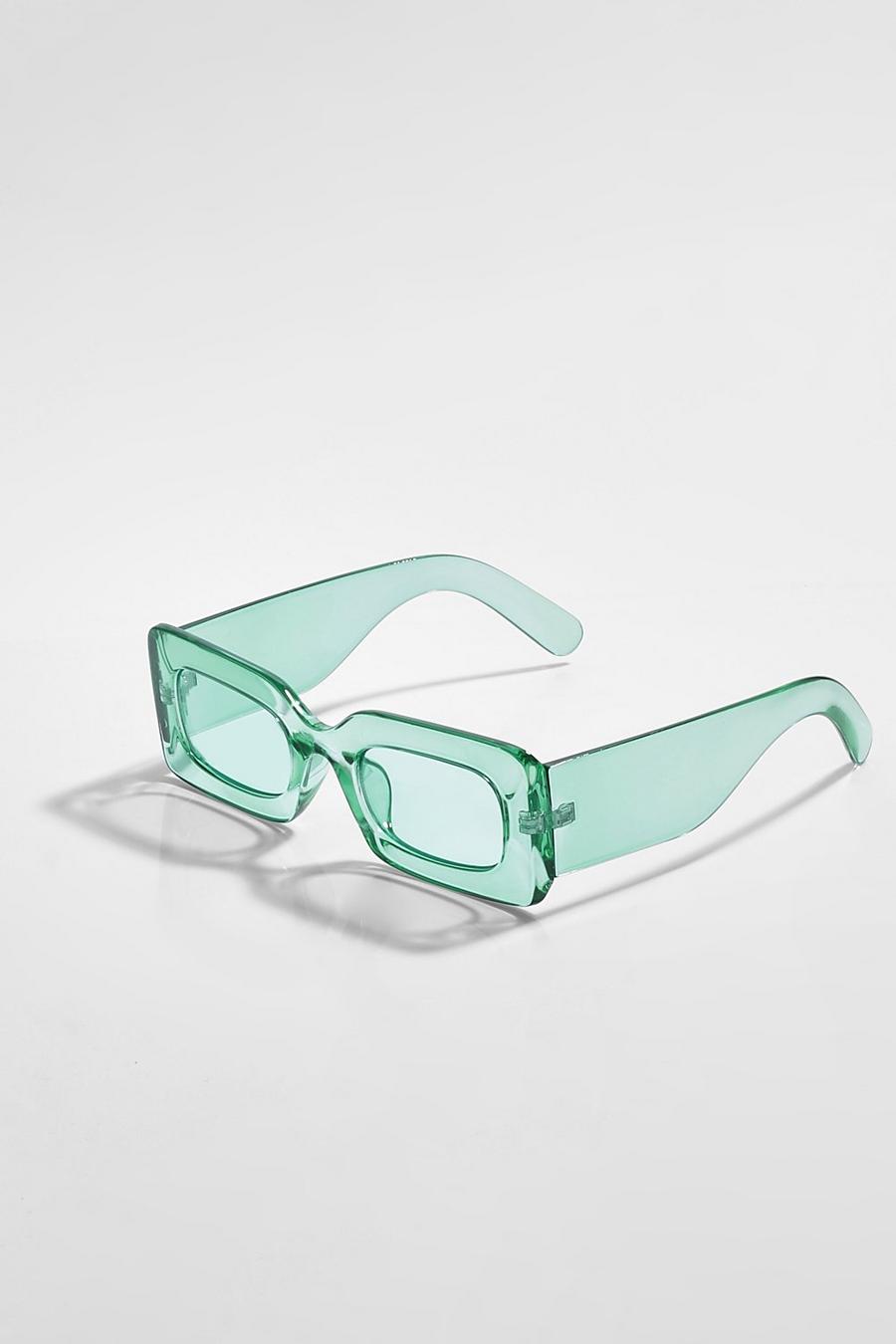 Turquoise Chunky Crystal Frame Sunglasses image number 1