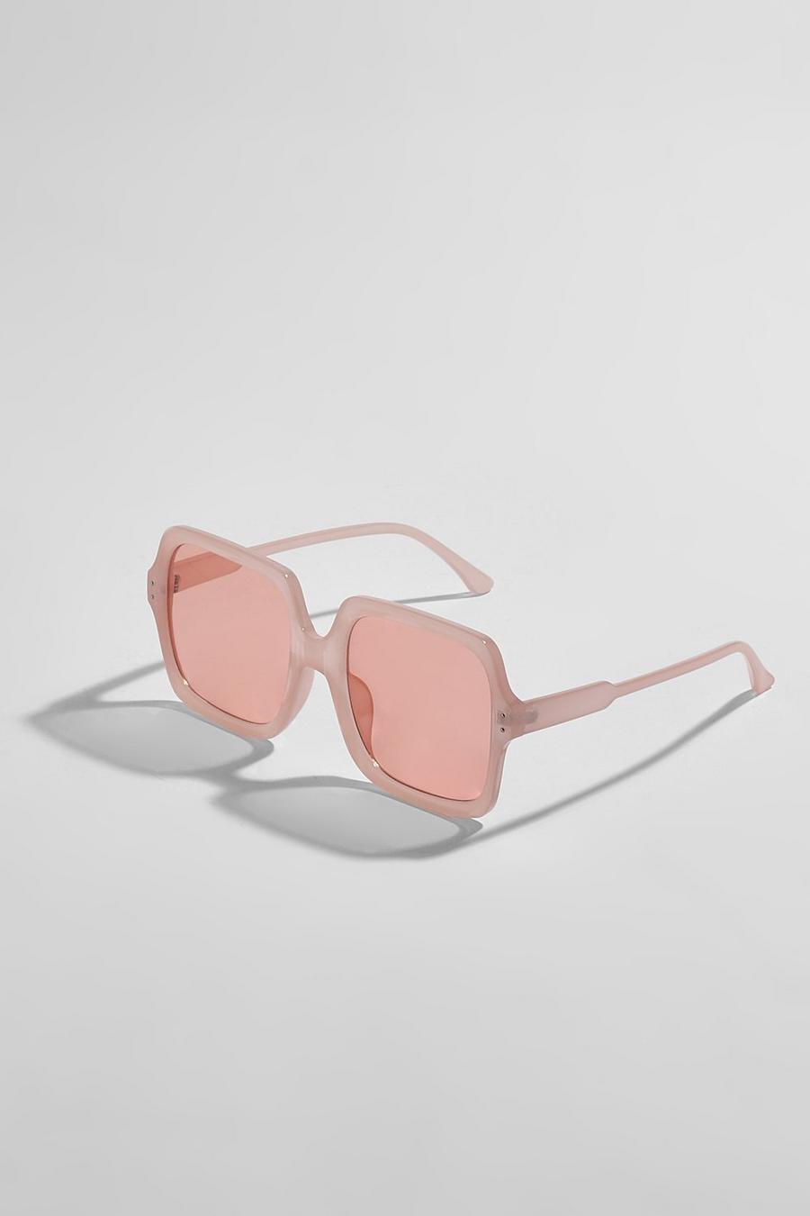 Cream white Oversized Square Sunglasses image number 1