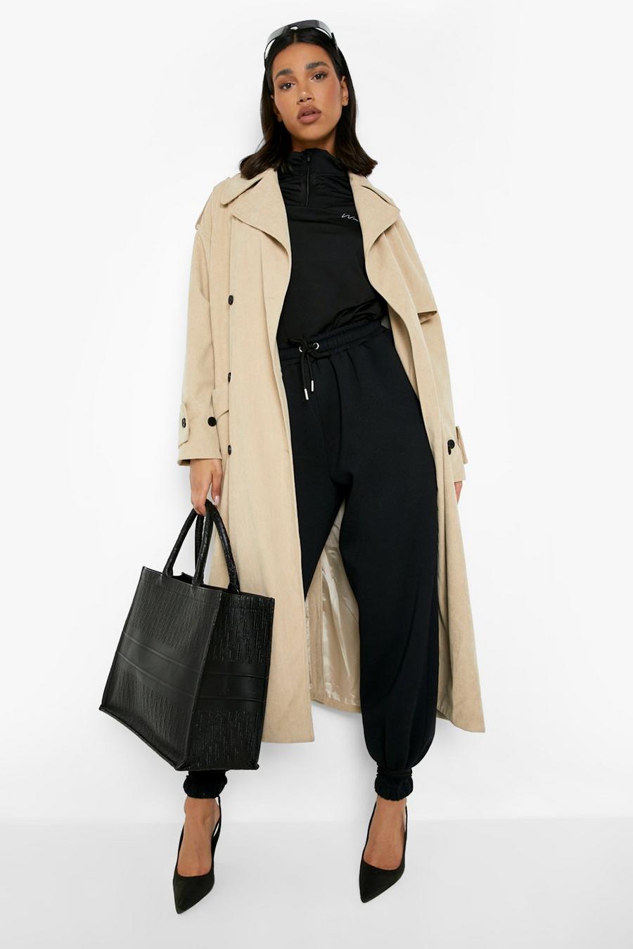Stone Cord Oversized Trench Coat image number 1