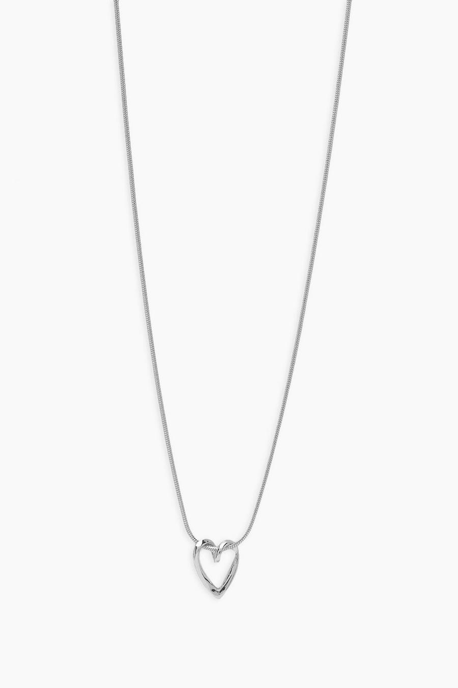Silver Silverpläterat halsband med hjärta image number 1