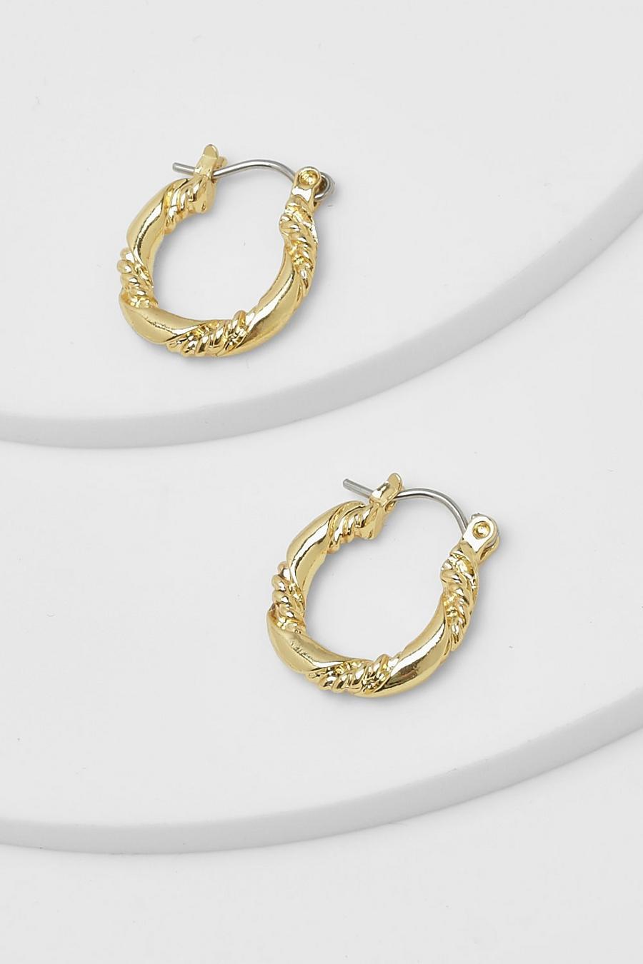 Real Gold Plated Twisted Knot Earrings  image number 1