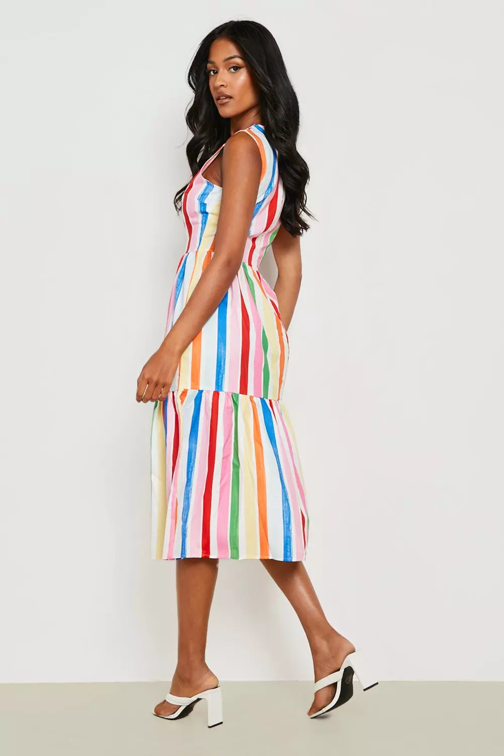 Candy stripe store midi dress warehouse