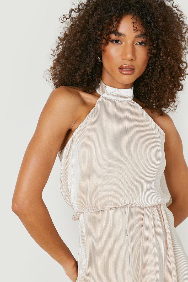 Halter top white jumpsuit on sale