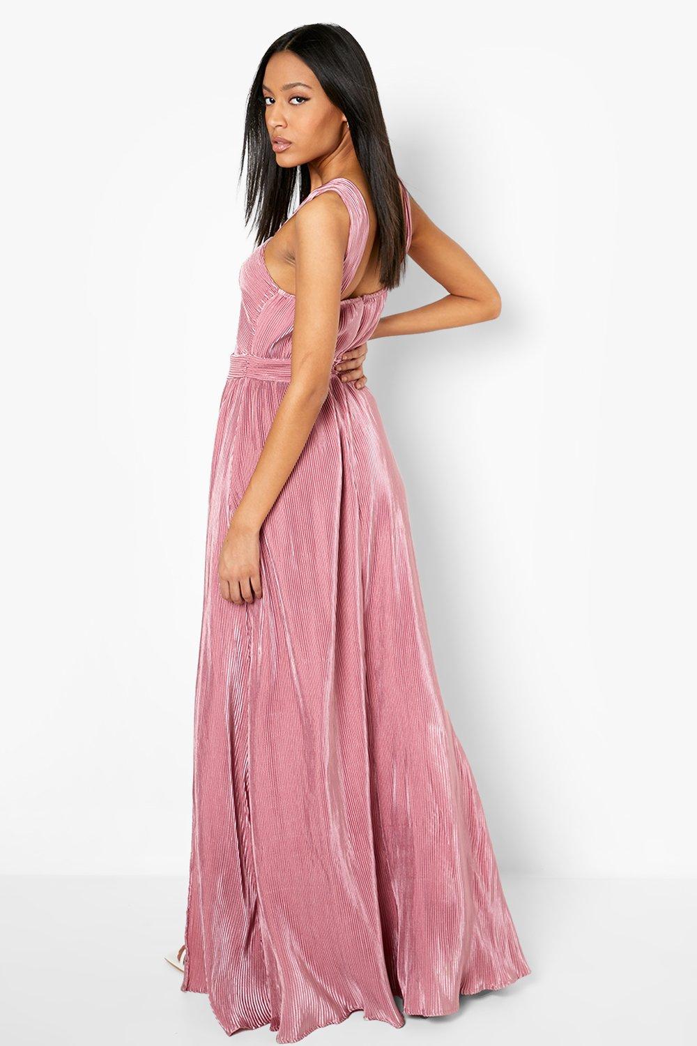 halter blush pink long dress