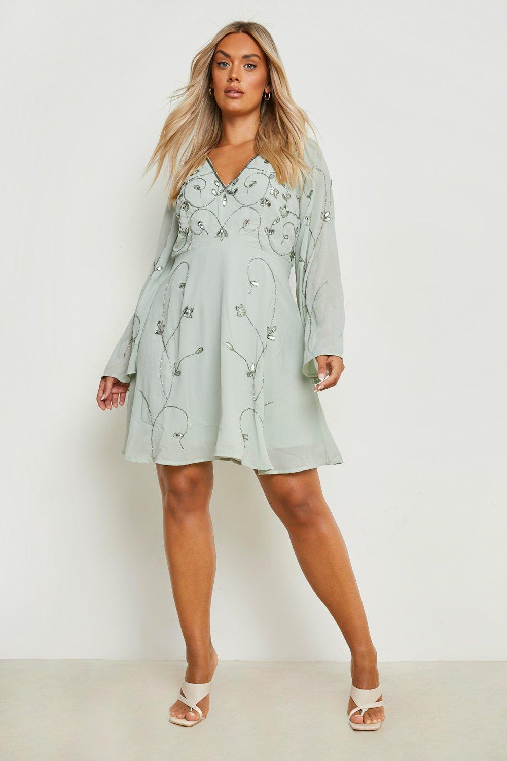 Boohoo embellished skater store dress