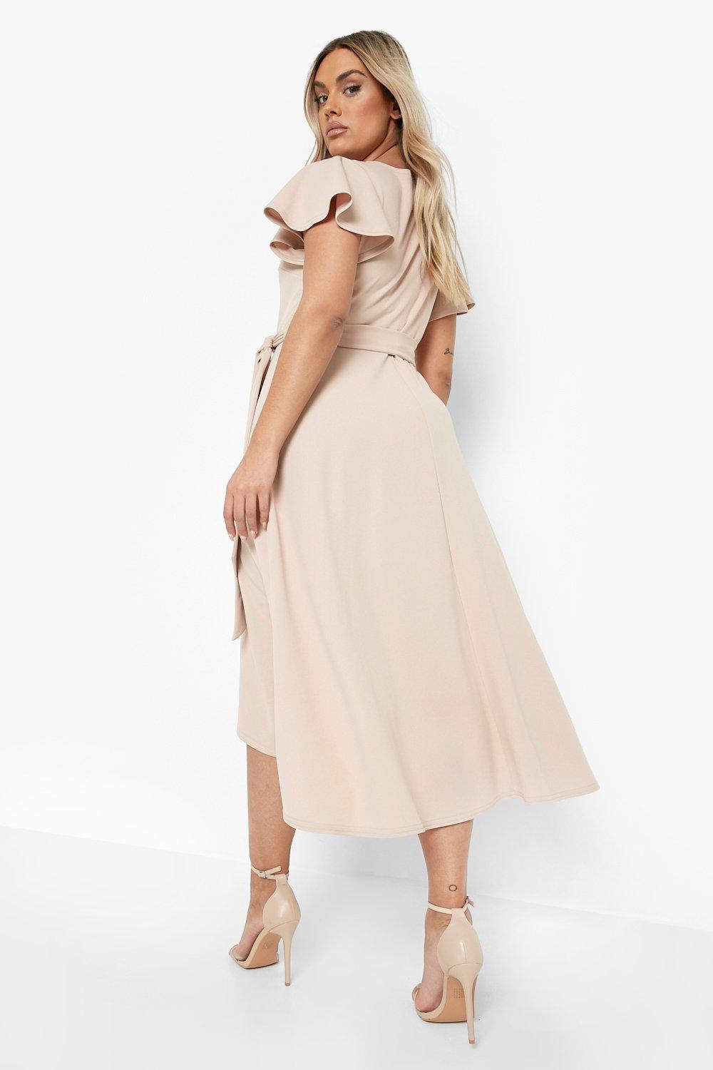 boohoo angel sleeve dress