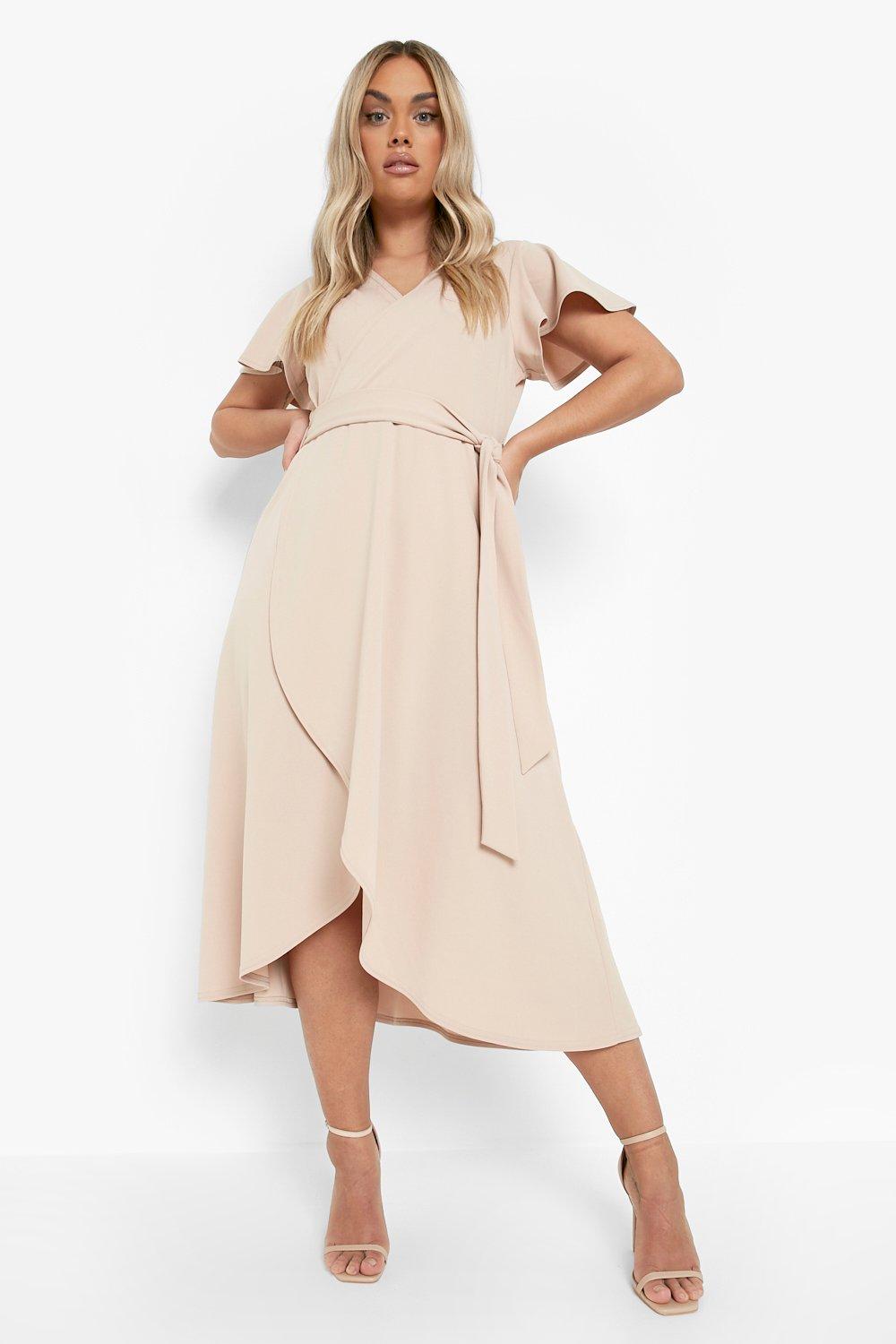 boohoo angel sleeve dress