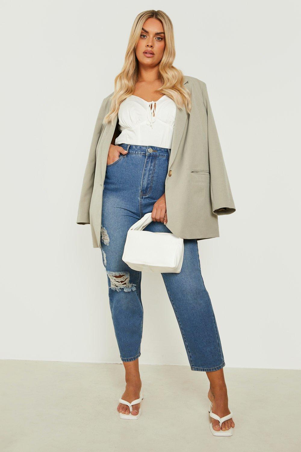 Plus size 2025 cropped jeans uk