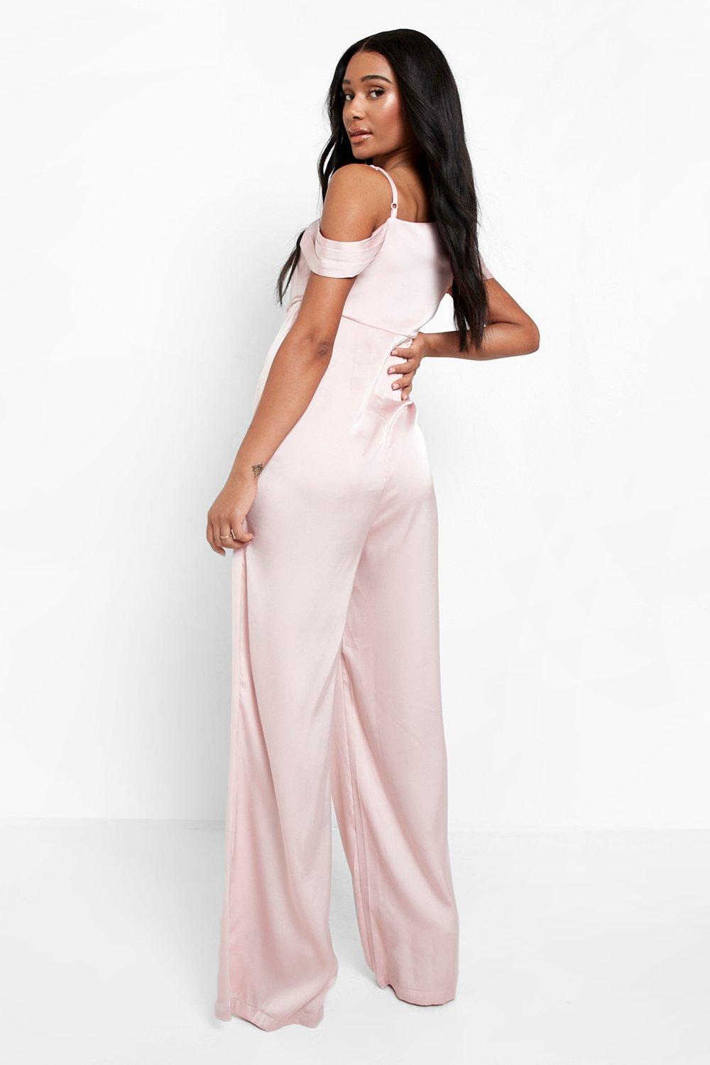 Boohoo cold shoulder sales jumpsuit