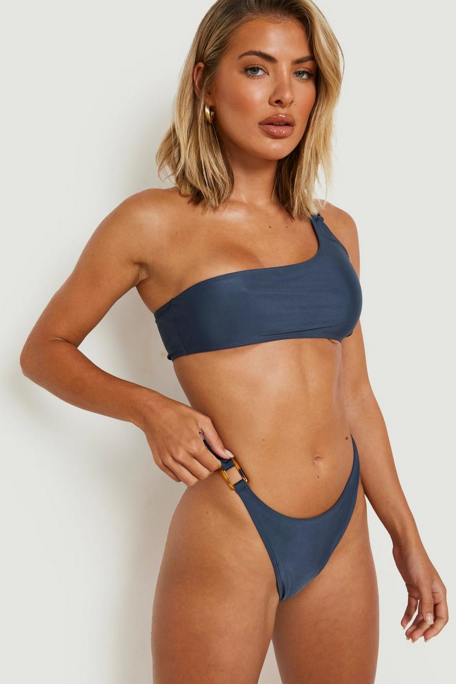 Grey blue Bikinitrosa med hög midja image number 1