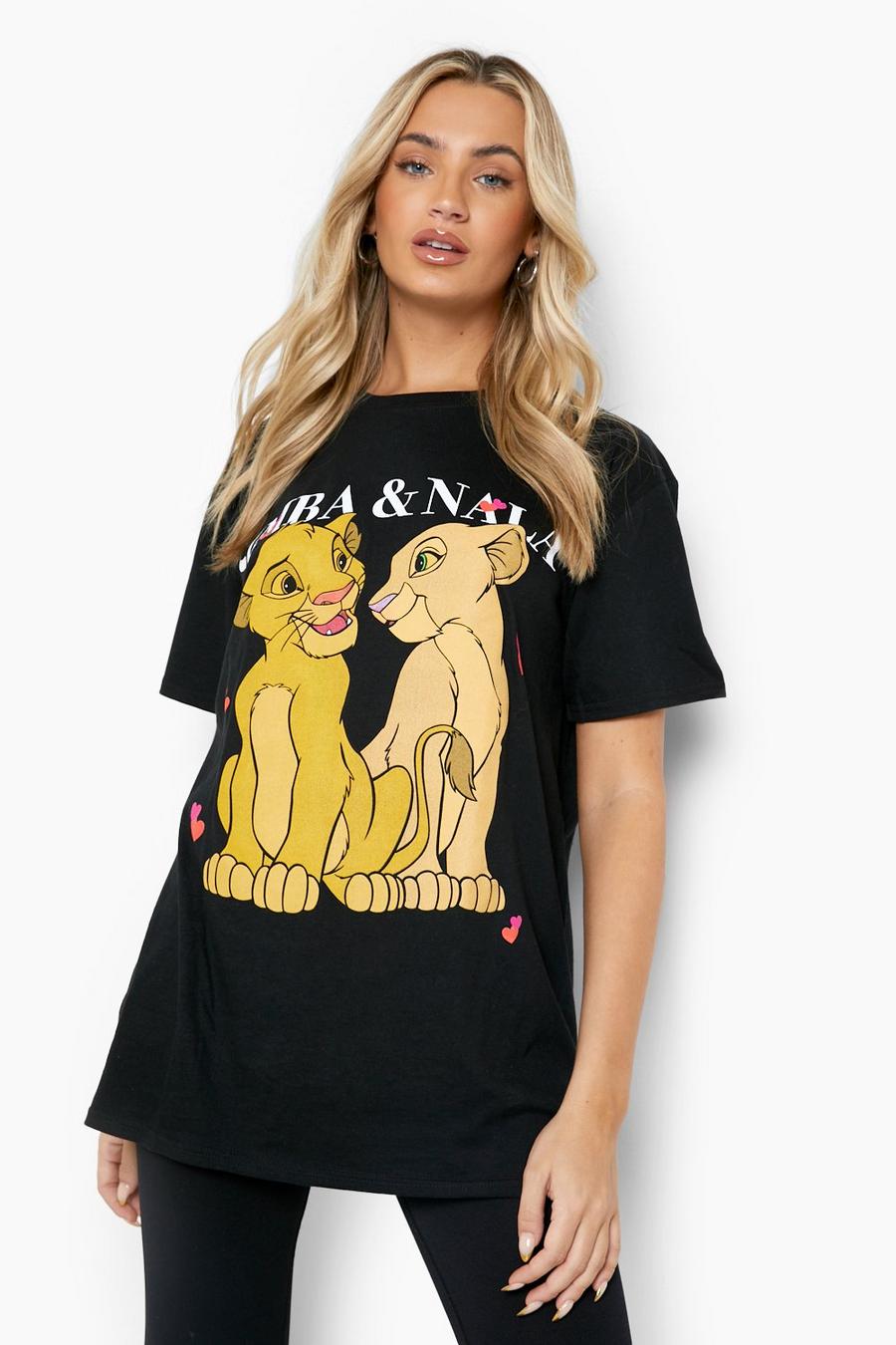 Black Simba & Nala Disney Oversized T-shirt image number 1