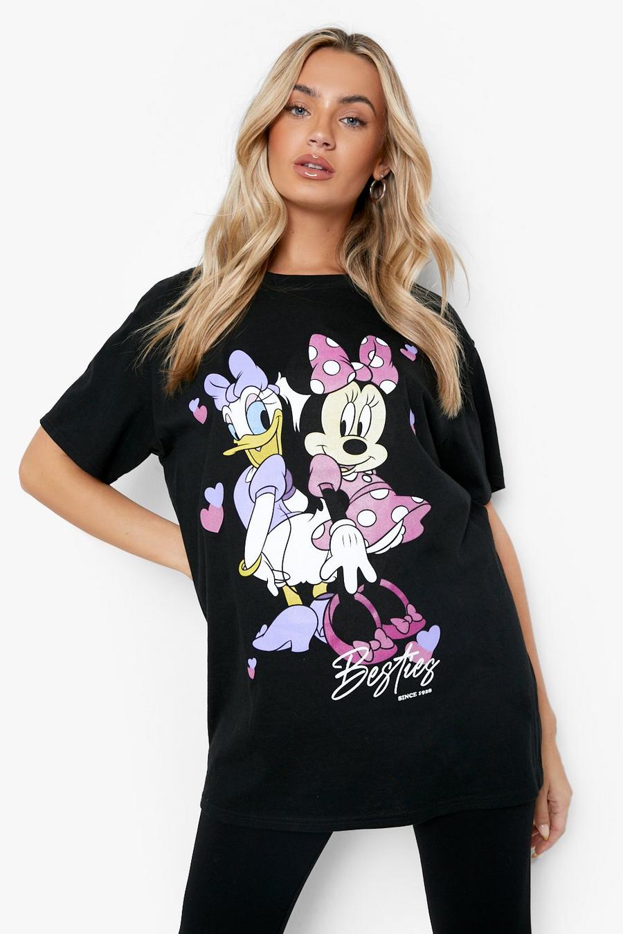 Black Disney Oversized Acid Wash Gebleekt T-Shirt image number 1